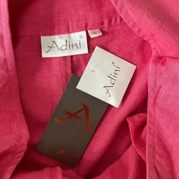 NEW Adini Womens Linen Blend Capri Pant M Vintage Pink Beachy Lagenlook Boho - Picture 5 of 9